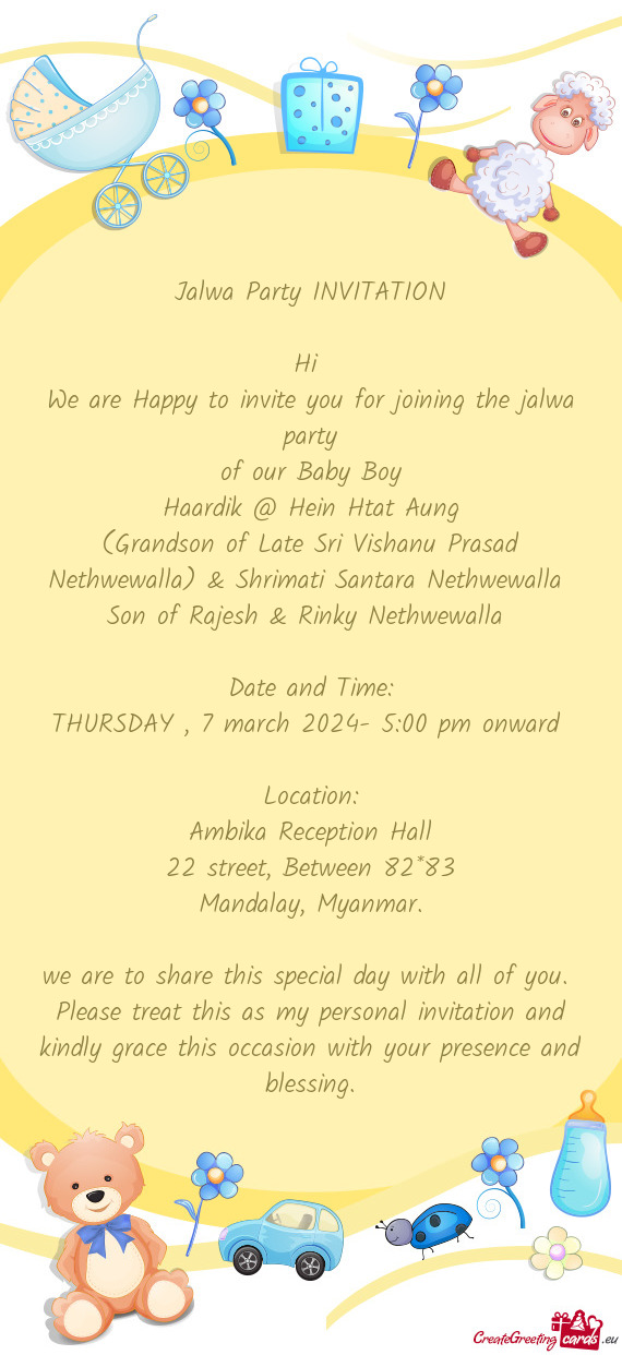 We are Happy to invite you for joining the jalwa party
