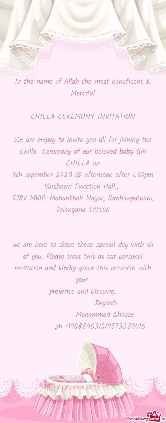 We are here to share these special day with all of you. Please treat this as our personal invitation