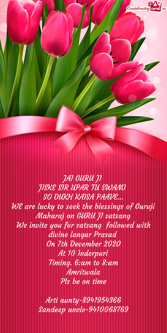 WE are lucky to seek the blessings of Guruji Maharaj on GURU JI satsang