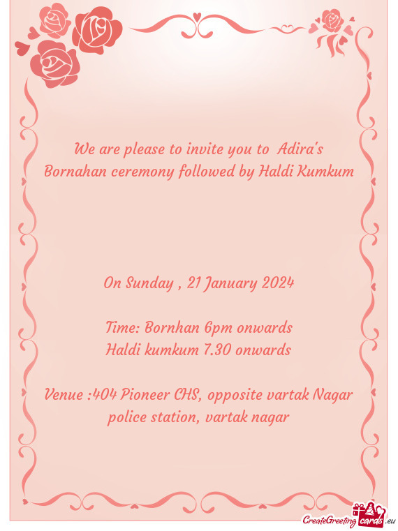 We are please to invite you to Adira