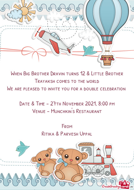 We are pleased to invite you for a double celebration