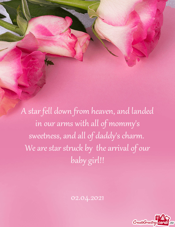 We are star struck by the arrival of our baby girl