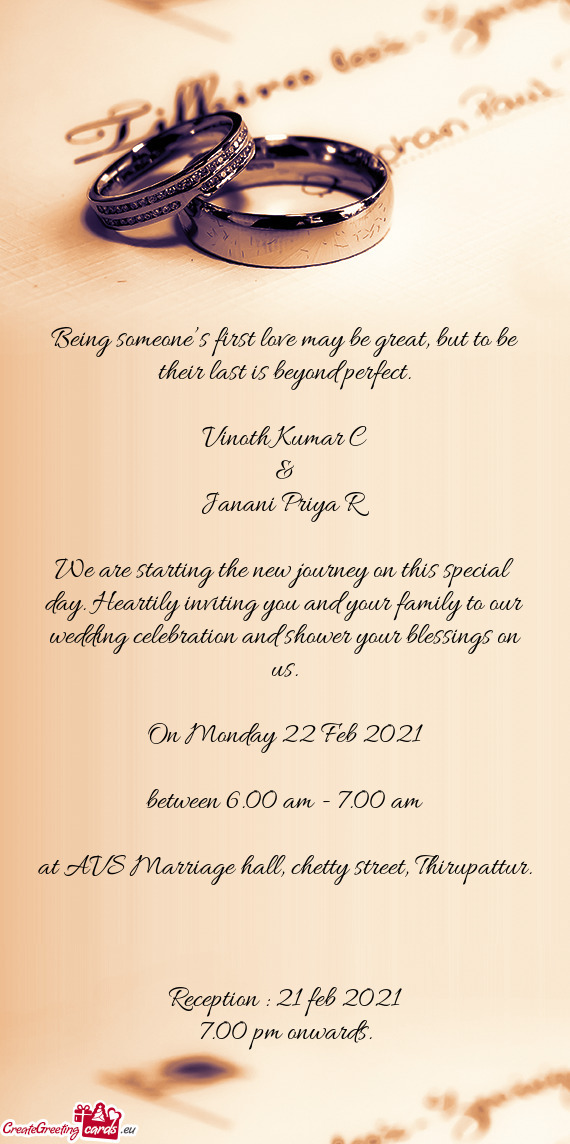 We are starting the new journey on this special day. Heartily inviting you and your family to our we