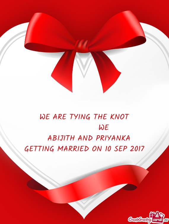 WE ARE TYING THE KNOT