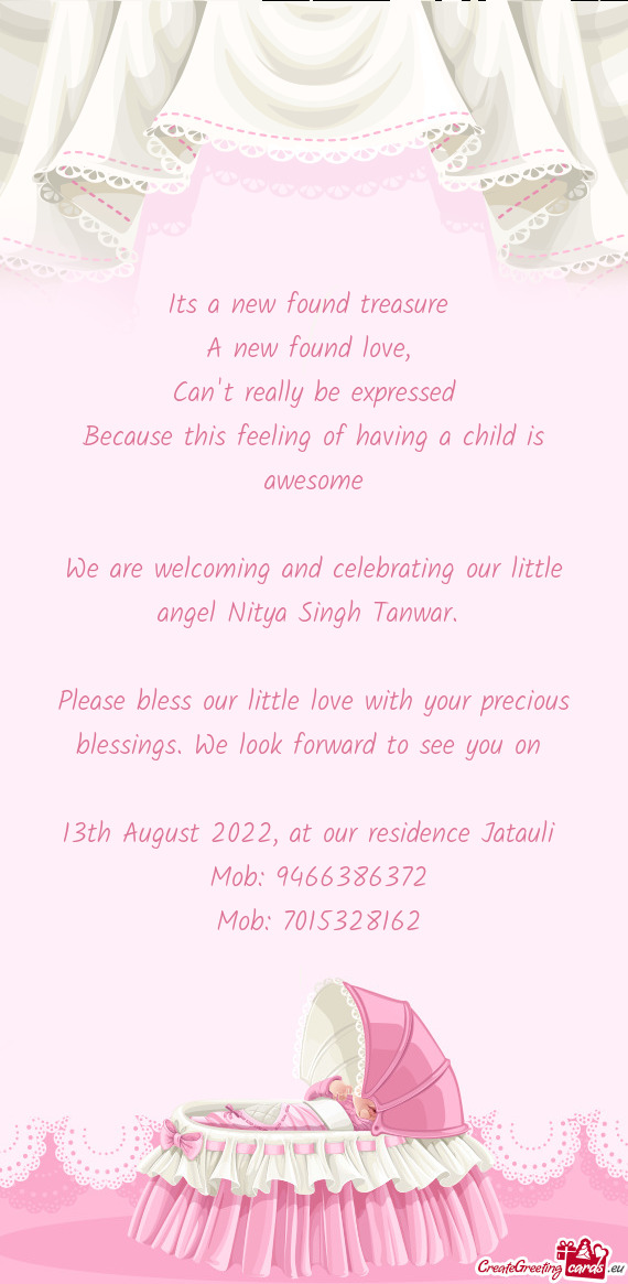 We are welcoming and celebrating our little angel Nitya Singh Tanwar