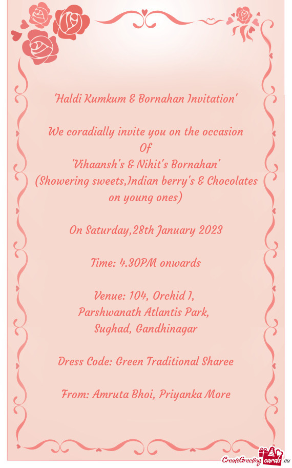 We coradially invite you on the occasion