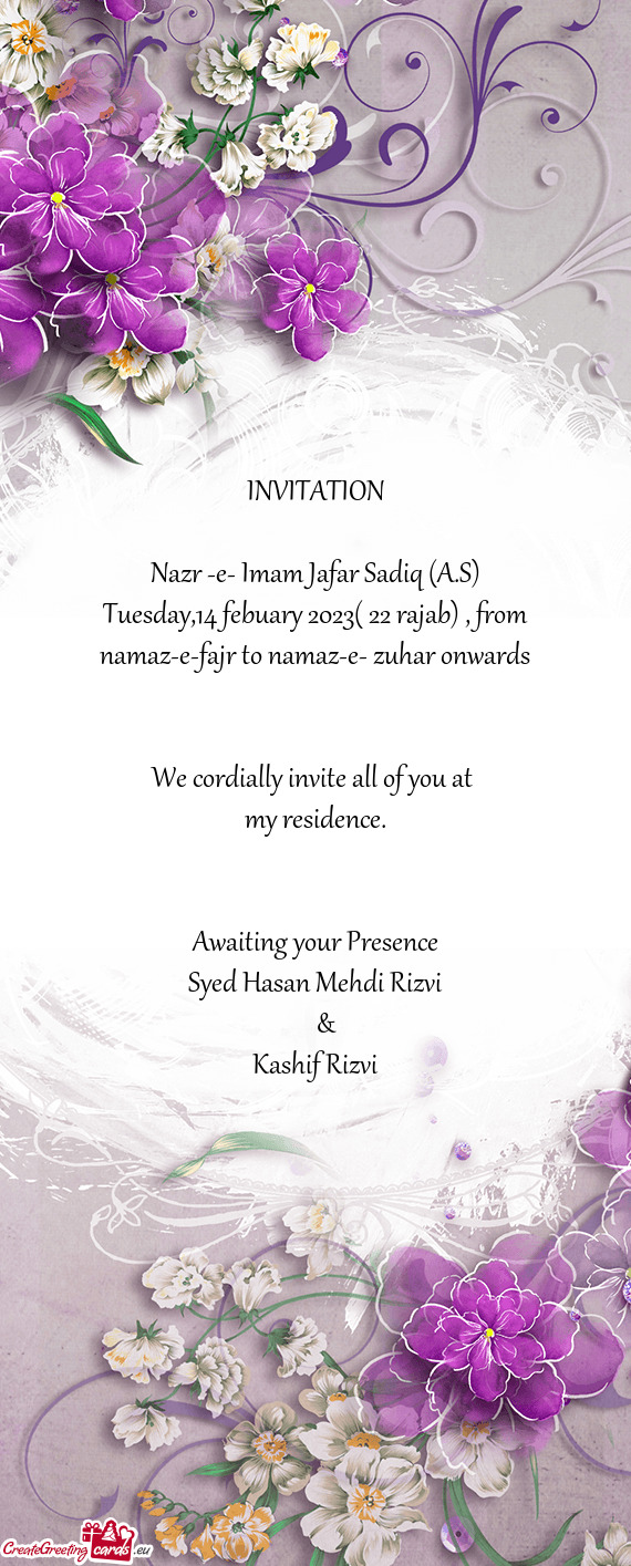 We cordially invite all of you at