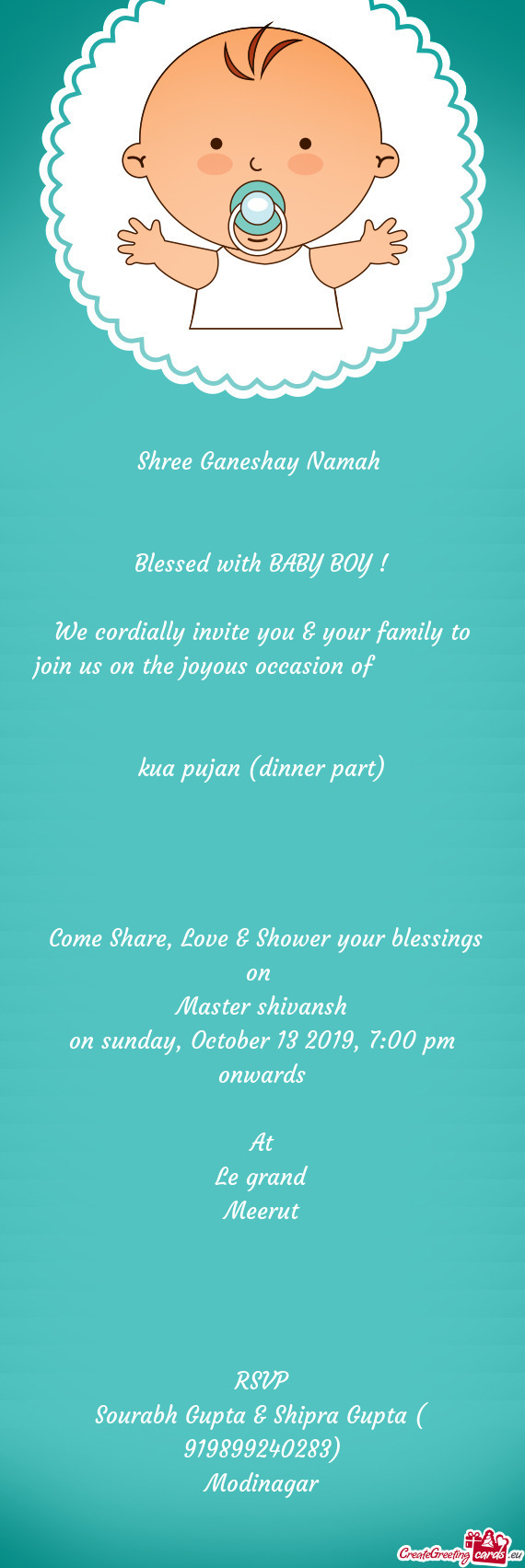 We cordially invite you & your family to join us on the joyous occasion of