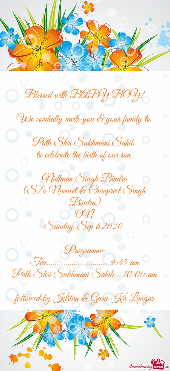 We cordially invite you & your family to