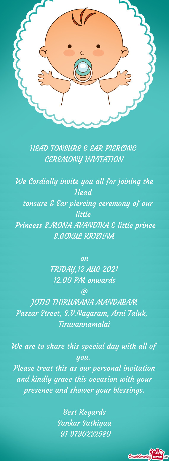 We Cordially invite you all for joining the Head