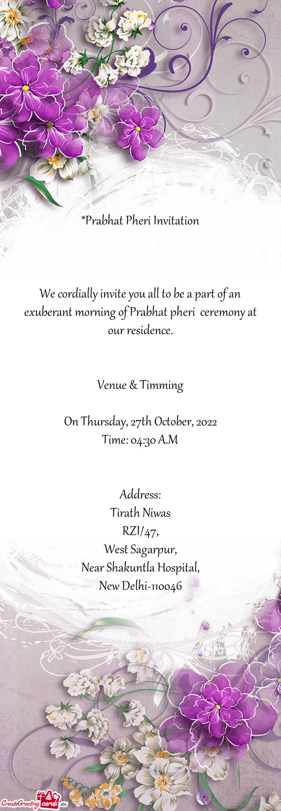 We cordially invite you all to be a part of an exuberant morning of Prabhat pheri ceremony at our r