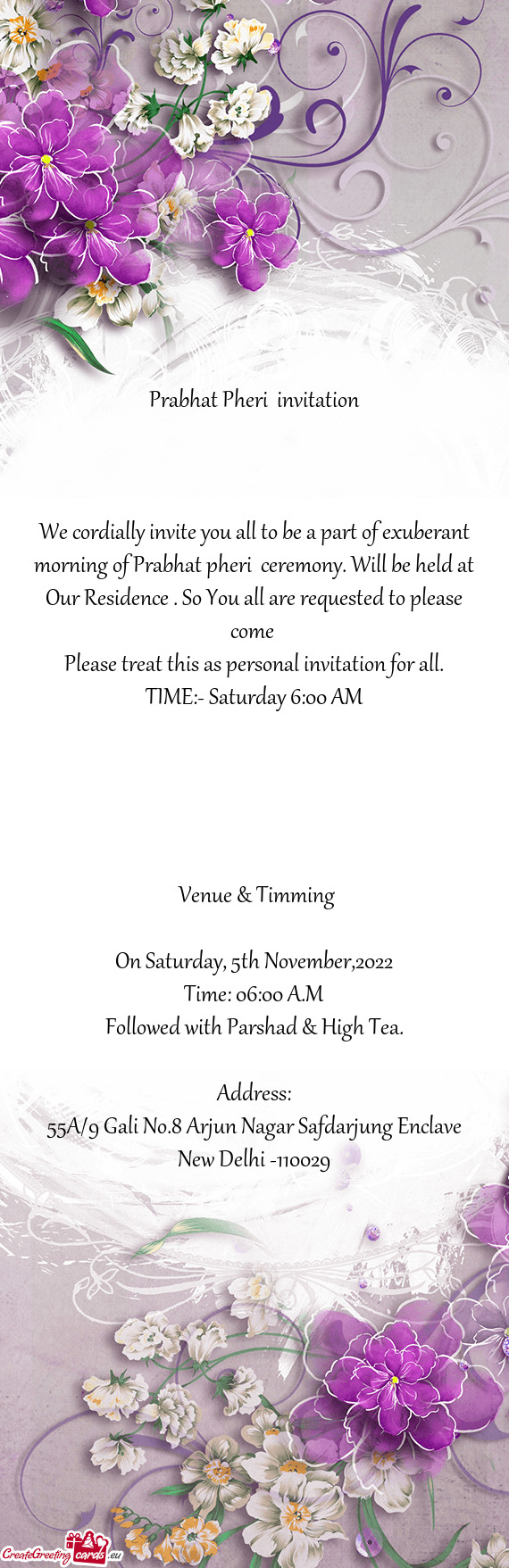 We cordially invite you all to be a part of exuberant morning of Prabhat pheri ceremony. Will be he