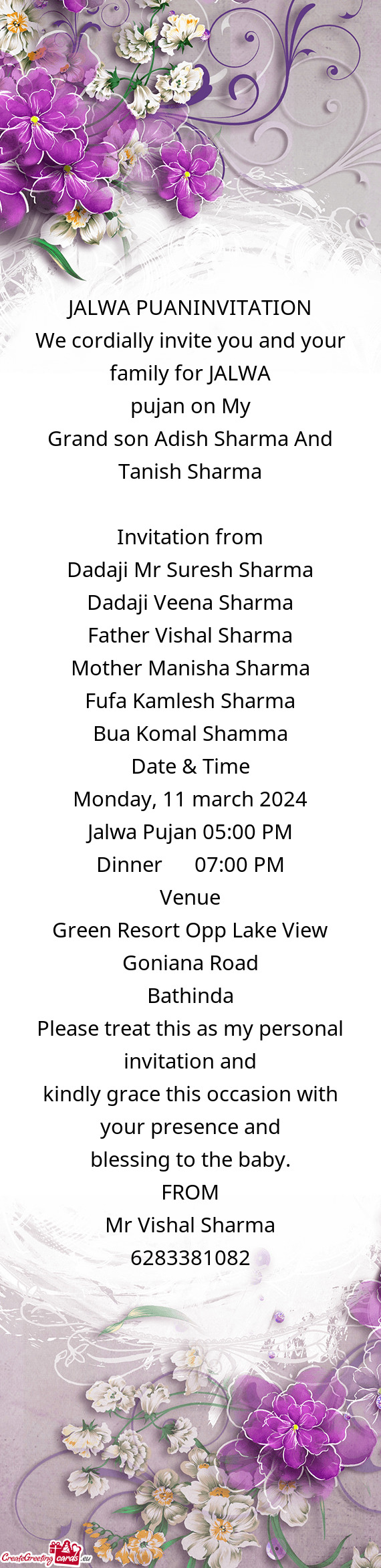 We cordially invite you and your family for JALWA