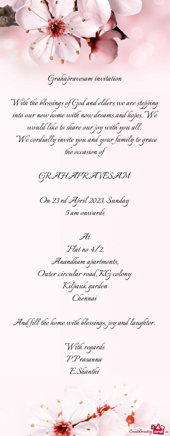 We cordially invite you and your family to grace the occasion of