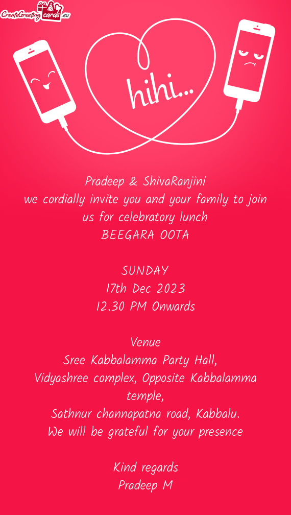 We cordially invite you and your family to join us for celebratory lunch