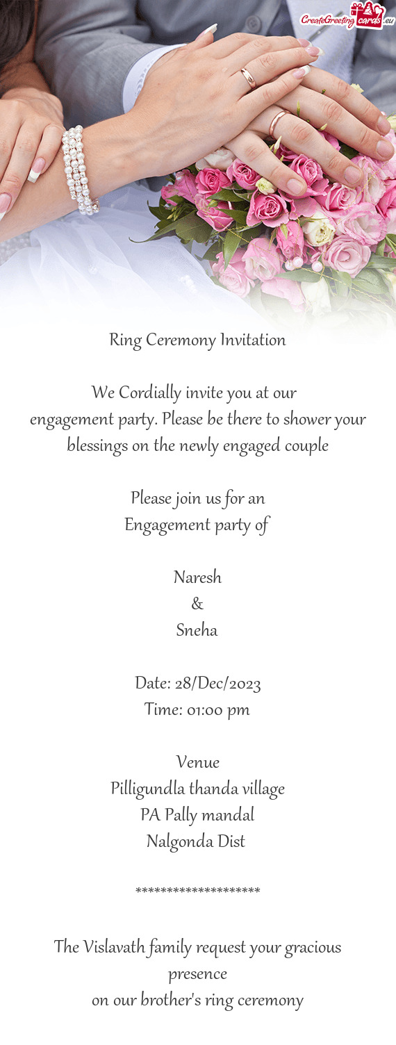 We Cordially invite you at our