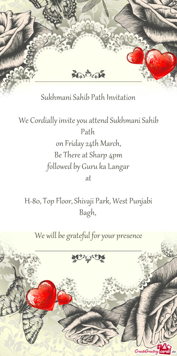 We Cordially invite you attend Sukhmani Sahib Path