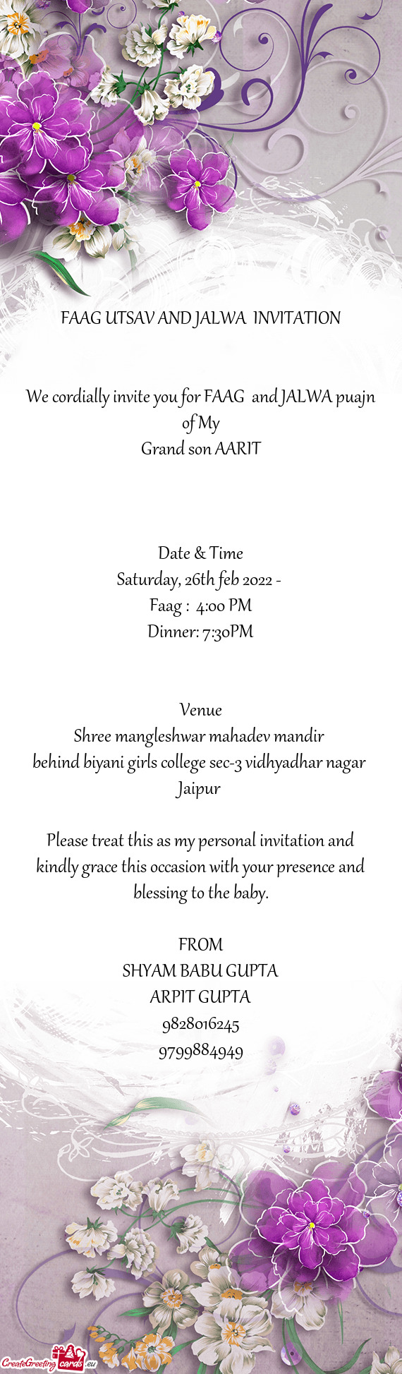 We cordially invite you for FAAG and JALWA puajn of My
