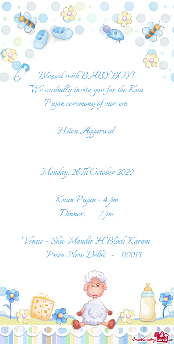 We cordially invite you for the Kua