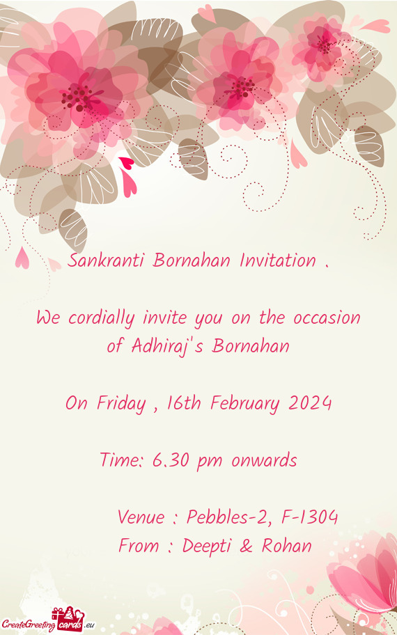 We cordially invite you on the occasion of Adhiraj