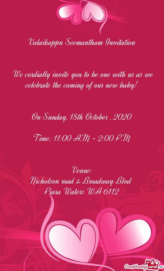 We cordially invite you to be one with us as we celebrate the coming of our new baby
