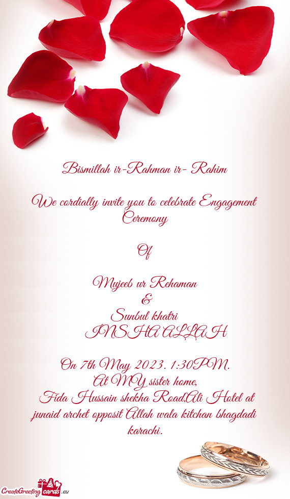 We cordially invite you to celebrate Engagement Ceremony