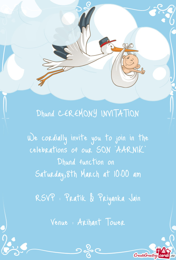 We cordially invite you to join in the celebrations of our SON 