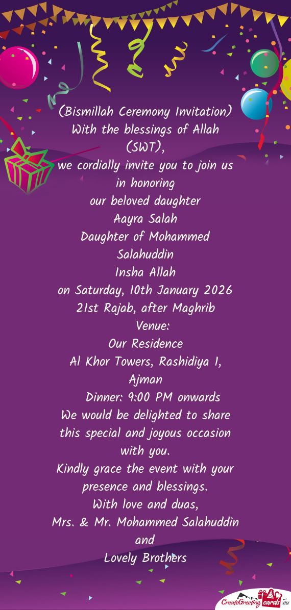 We cordially invite you to join us in honoring