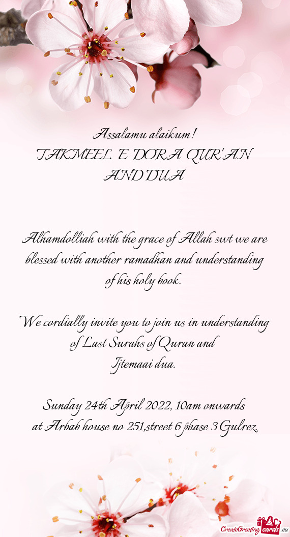 We cordially invite you to join us in understanding of Last Surahs of Quran and
