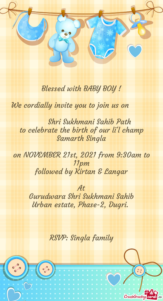 We cordially invite you to join us on     Shri Sukhmani Sahib Path