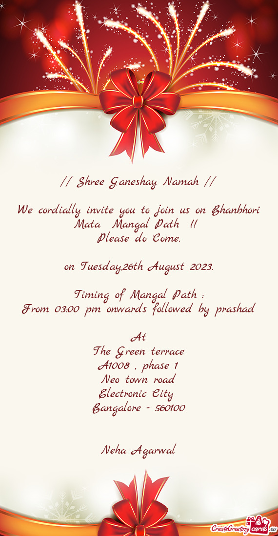 We cordially invite you to join us on Bhanbhori Mata Mangal Path