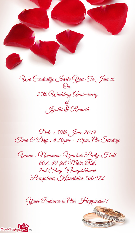 We Cordially Invite You To Join us