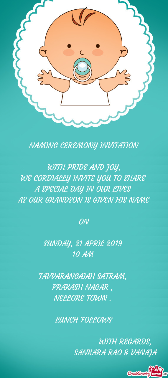 WE CORDIALLY INVITE YOU TO SHARE