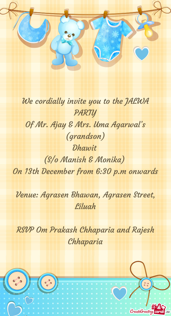 We cordially invite you to the JALWA PARTY