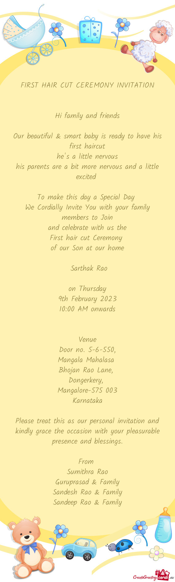 We Cordially Invite You with your family members to Join