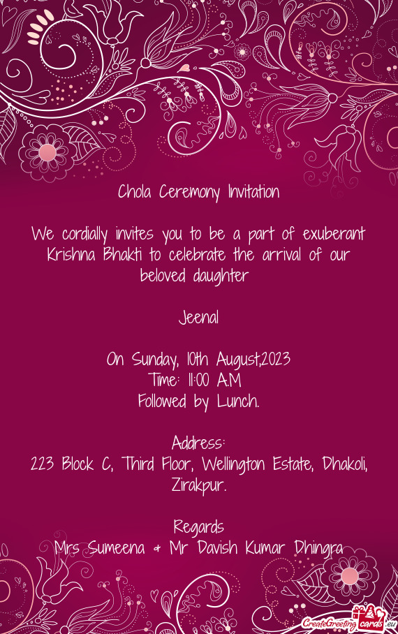 We cordially invites you to be a part of exuberant Krishna Bhakti to celebrate the arrival of our be