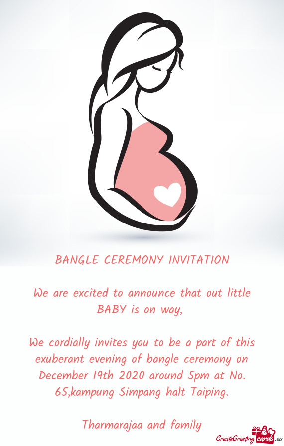 We cordially invites you to be a part of this exuberant evening of bangle ceremony on December 19th
