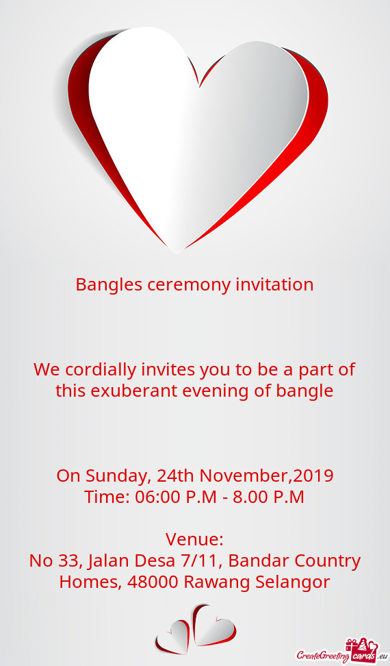 We cordially invites you to be a part of this exuberant evening of bangle