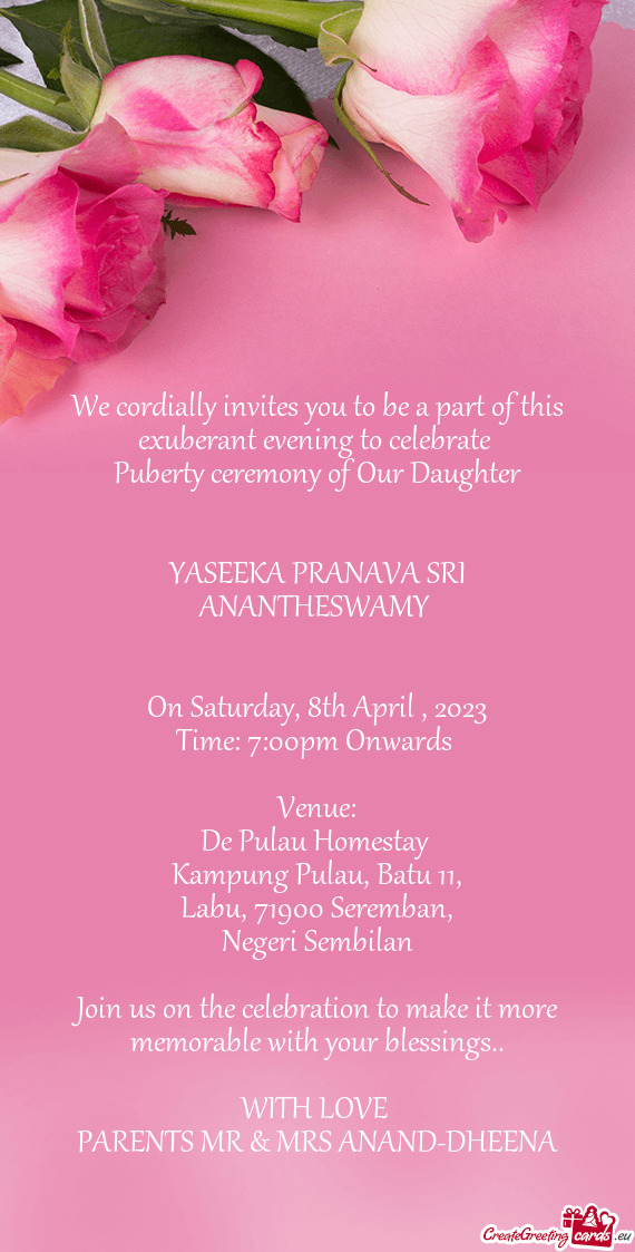 We cordially invites you to be a part of this exuberant evening to celebrate