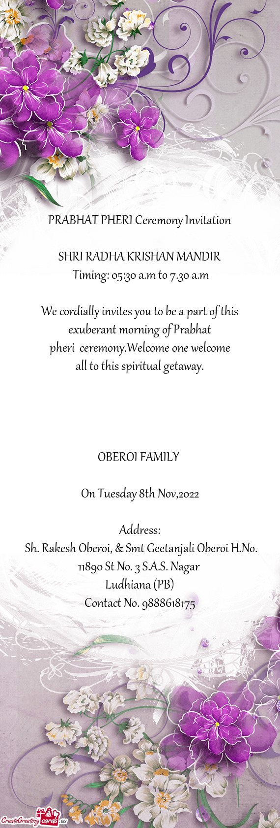 We cordially invites you to be a part of this exuberant morning of Prabhat