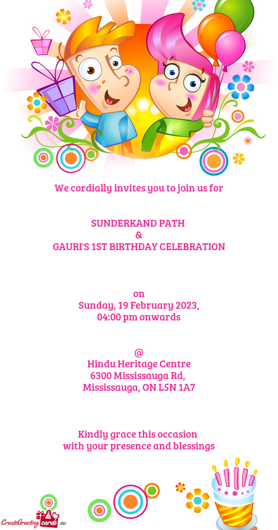 We cordially invites you to join us for  SUNDERKAND PATH & GAURI