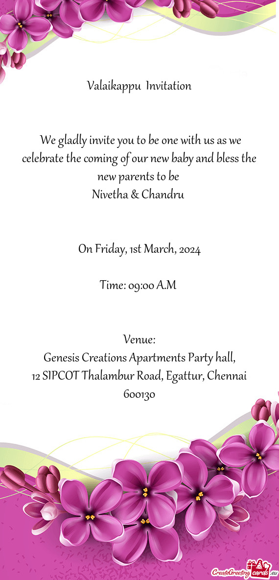 We gladly invite you to be one with us as we celebrate the coming of our new baby and bless the new