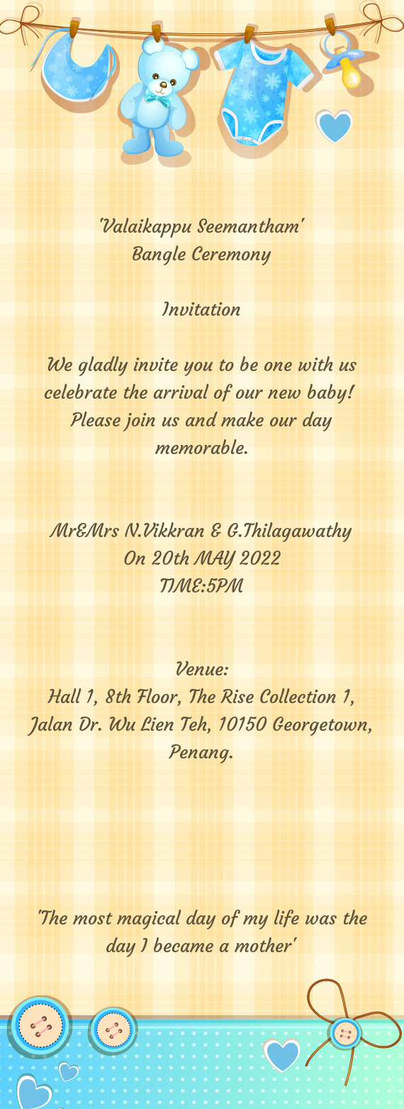 We gladly invite you to be one with us celebrate the arrival of our new baby
