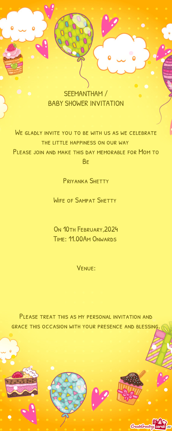 We gladly invite you to be with us as we celebrate the little happiness on our way