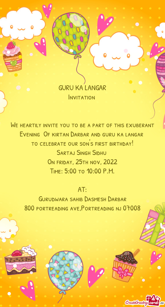 We heartily invite you to be a part of this exuberant Evening Of kirtan Darbar and guru ka langar
