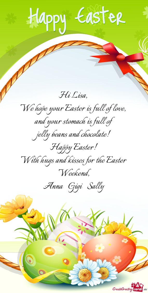 We hope your Easter is full of love