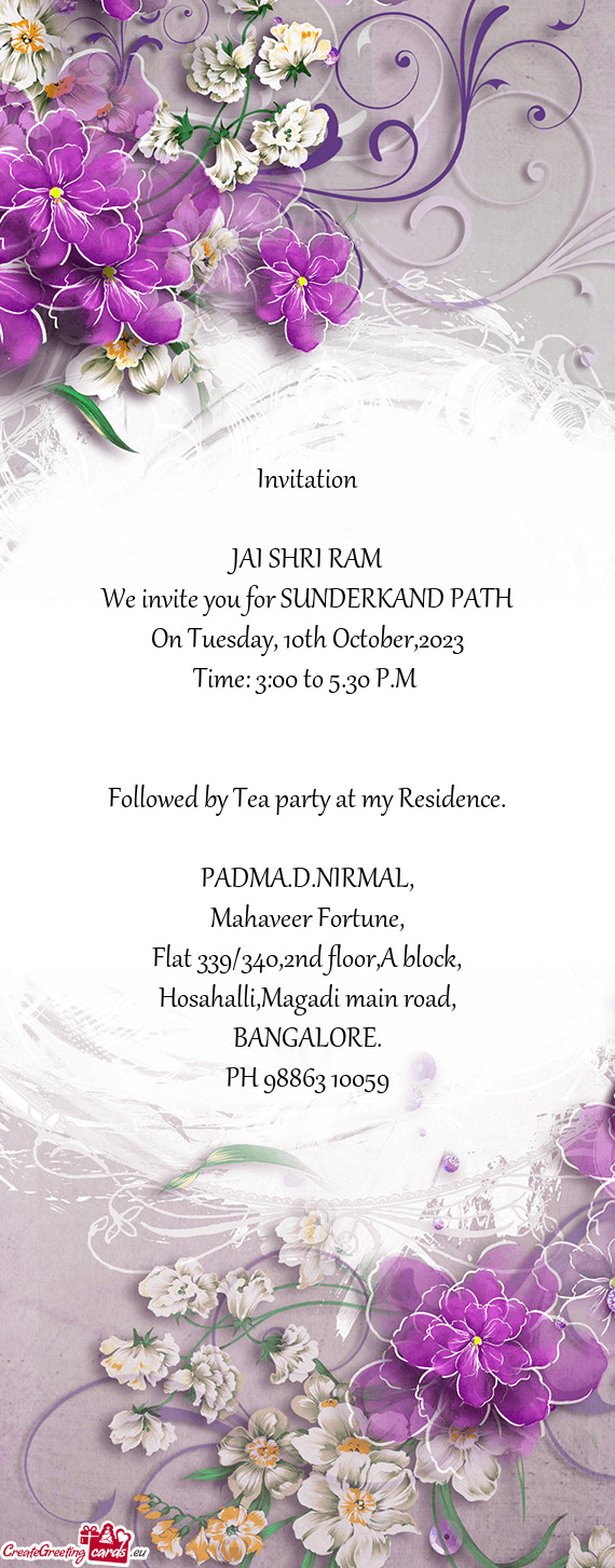 We invite you for SUNDERKAND PATH