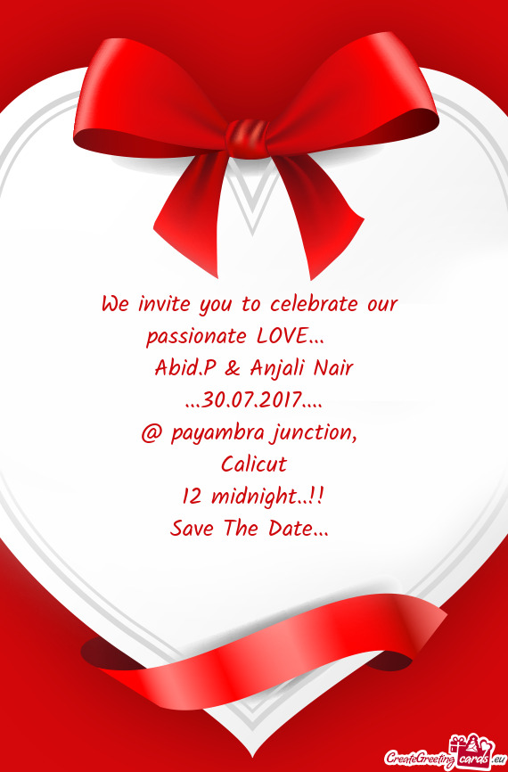 We invite you to celebrate our