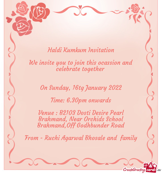 We invite you to join this ocassion and celebrate together