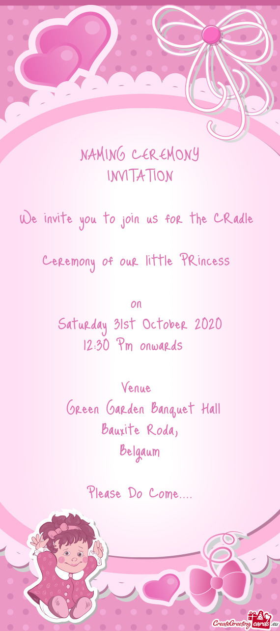 We invite you to join us for the CRadle